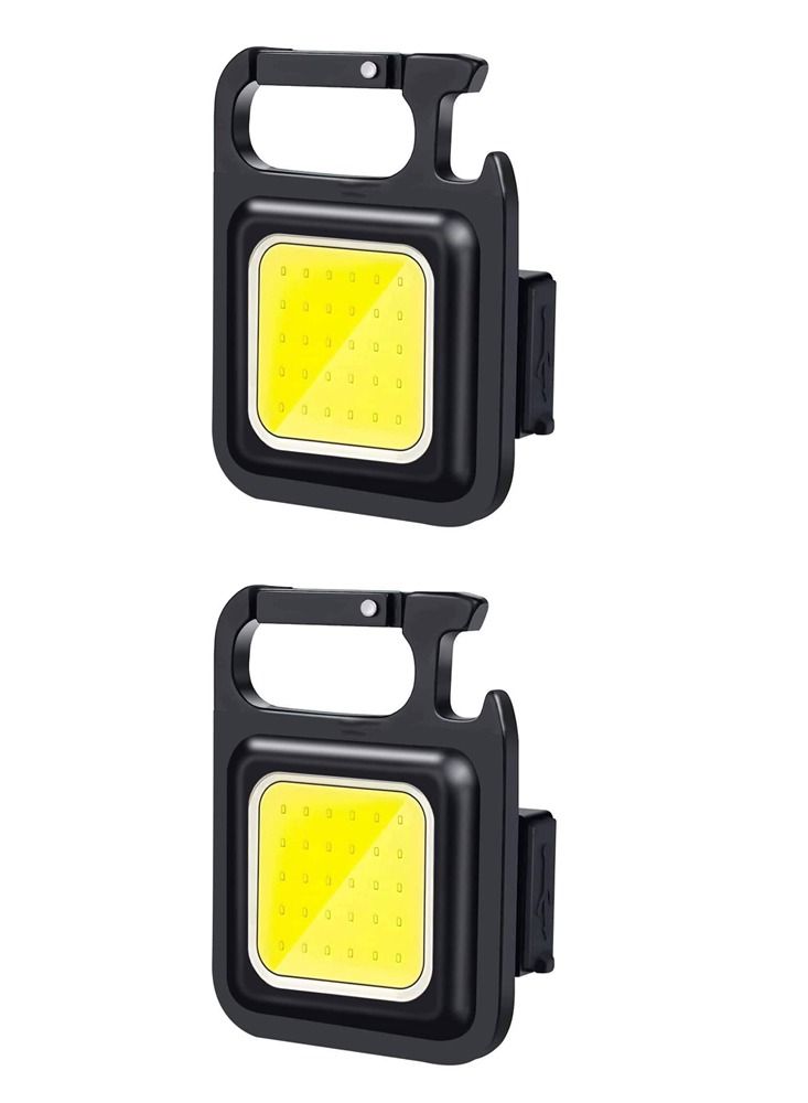 FEND Portable Mini LED Work Light Magnet Adsorption 500mah Auto Repair Lamp Pendant Light Keychain Design Multifunctional LED Light Pack of 2 - Image 1