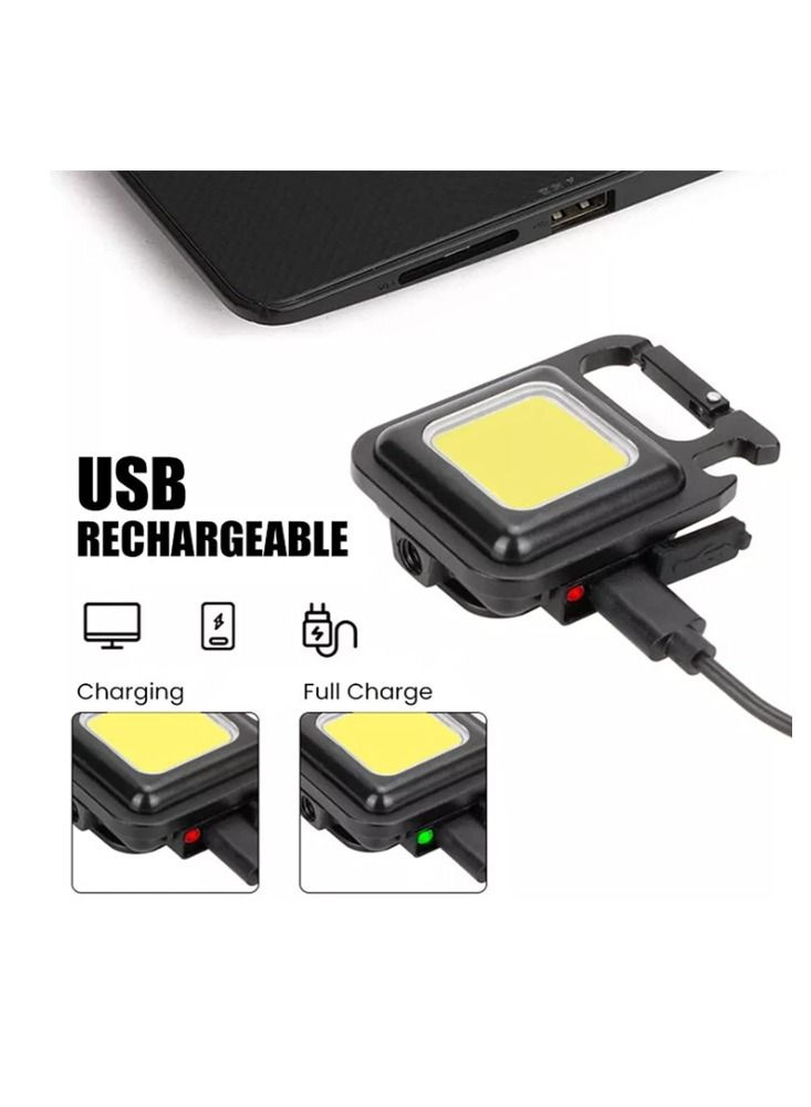FEND Portable Mini LED Work Light Magnet Adsorption 500mah Auto Repair Lamp Pendant Light Keychain Design Multifunctional LED Light Pack of 2 - Image 3