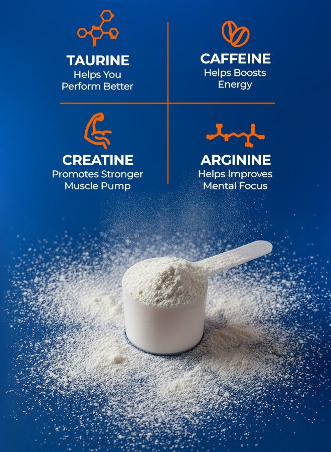 FAST&UP Pre-Workout - Advanced 200 mg Caffeine, Arginine, Taurine, 30 servings, Orange Flavour - Image 2