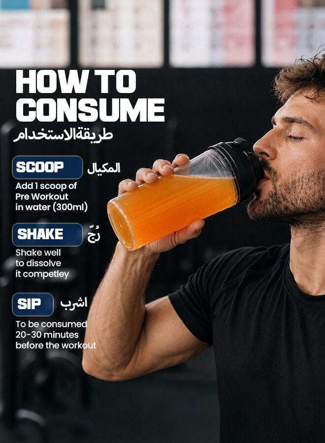 FAST&UP مكمل ما قبل التمرين - 200 ملغ كافيين متقدم، أرجينين، تورين، 30 حصة، نكهة برتقال - Image 3