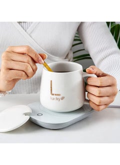 Coffee Mug Warmer, Cup Heater for Desk Coffee Warmer Beverage Warmer Automatic Thermostatic Smart Cup Heater for Coffee, Milk, Tea, Cocoa, Water, Home and Office Use Cup Spoon