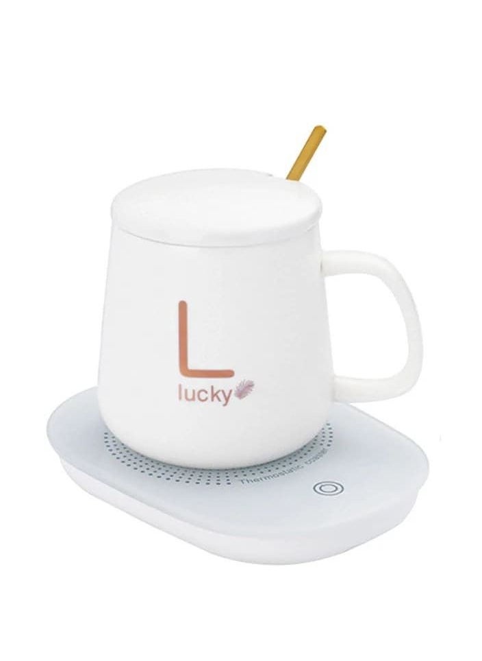Lucky - Coffee Mug Warmer, Cup Heater for Desk Coffee Warmer Beverage Warmer Automatic Thermostatic Smart Cup Heater for Coffee, Milk, Tea, Cocoa, Water, Home and Office Use Cup Spoon - Image 1