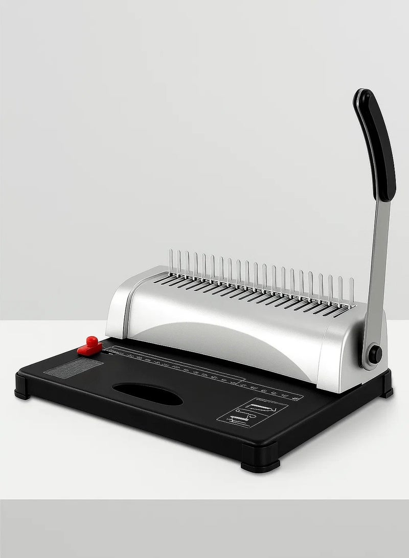 Generic 21-Hole Manual Comb Binding Machine – Paper Punch & Binder for A4 Documents, Plastic Binding Spines Compatible, Office & School Use  - Image 1