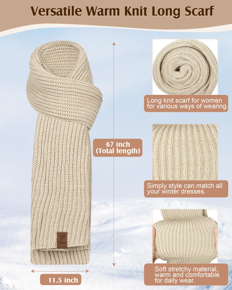 Yafeite Women Beanie Scarf Gloves Headband Set, Winter Fleece Lined Hat Ear Warmer Knit Scarf Women Gloves Gift Set 4 in 1 - Image 4