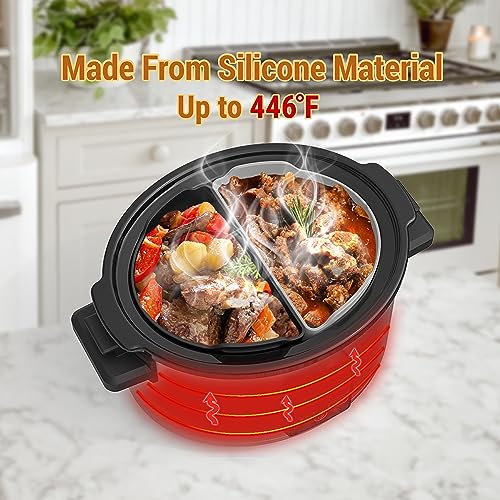TAYDOIBAN Silicone Slow Cooker Liners Compatible With Crock Pot 6-8 QT,Slow Cooker Divider Allows Cooking Two Different Meals At Once Time, Reusable Silicone Divider Insert, Dishwasher Safe, BPA Free. - Image 3