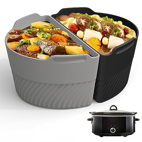 TAYDOIBAN Silicone Slow Cooker Liners Compatible With Crock Pot 6-8 QT,Slow Cooker Divider Allows Cooking Two Different Meals At Once Time, Reusable Silicone Divider Insert, Dishwasher Safe, BPA Free. - Image 1