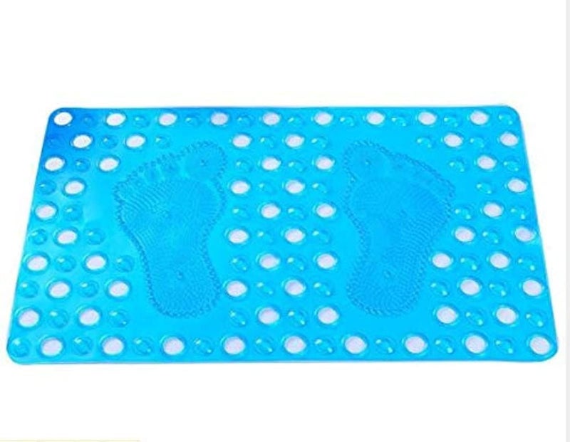 Generic Silicone Bath Mat - Rectangular - Blue - 100% Silicone - Bathtub Mat