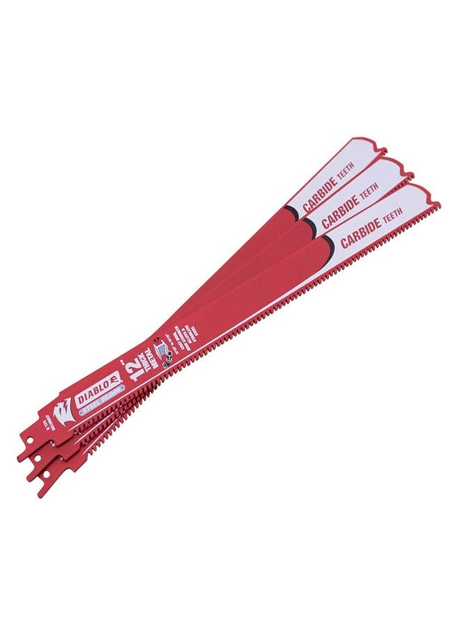 ديابلو مجموعة أدوات تجميلية للجنسين من فرويد-ديابلو DS1208CF3 DB Carbide 12 8TPI 3PK SENS، لون أحمر - Image 1