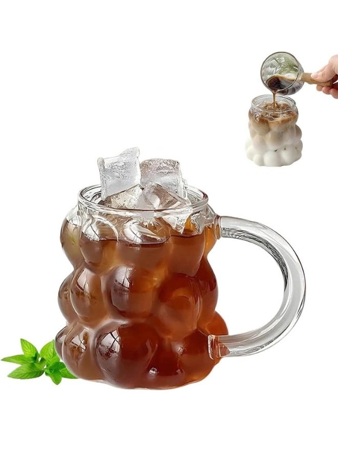 FALMER Bubbles Mug with Glass Handle for Drinking Juices, Nescafe and Iced Coffee (1 Piece - 350 ml)  - Image 1