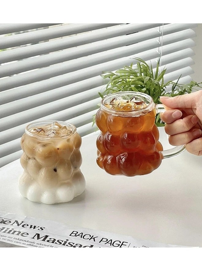 FALMER Bubbles Mug with Glass Handle for Drinking Juices, Nescafe and Iced Coffee (1 Piece - 350 ml)  - Image 4
