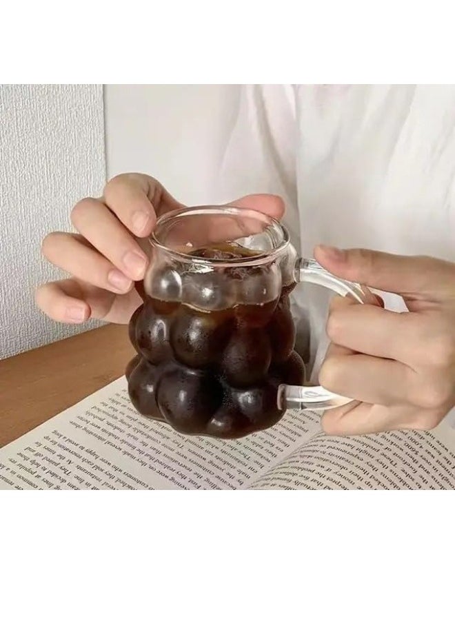 FALMER Bubbles Mug with Glass Handle for Drinking Juices, Nescafe and Iced Coffee (1 Piece - 350 ml)  - Image 5