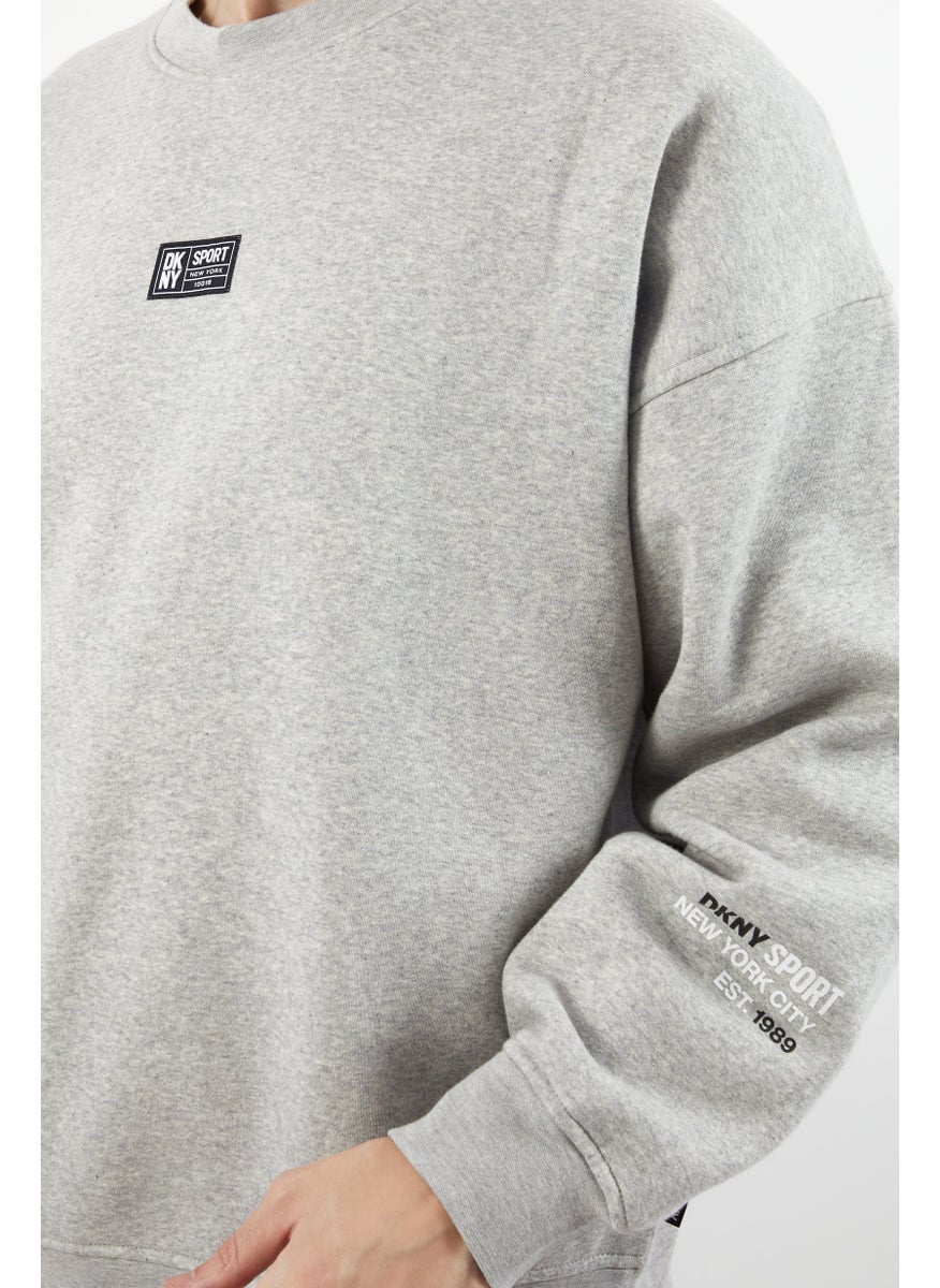 DKNY Sport Men Sportswear Fit Long Sleeves Outdoor Sweatshirt, Grey  - Image 3