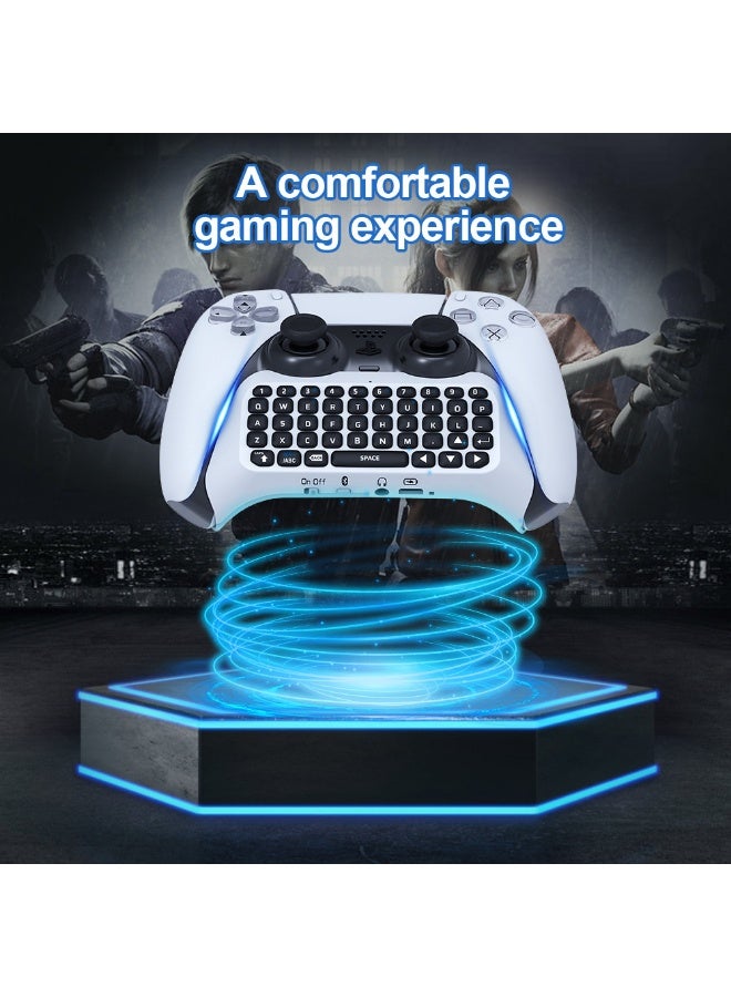 JYS Wireless Keyboard for PS5 Controller, Bluetooth 3.0 Mini Chatpad Message Game Keyboard Keypad Built-in Speaker with 3.5mm Audio Jack for Messaging and Gaming Live Chat - Image 5