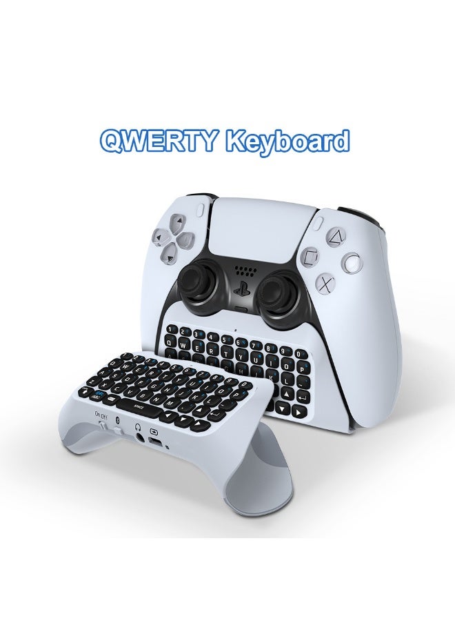 JYS Wireless Keyboard for PS5 Controller, Bluetooth 3.0 Mini Chatpad Message Game Keyboard Keypad Built-in Speaker with 3.5mm Audio Jack for Messaging and Gaming Live Chat - Image 2