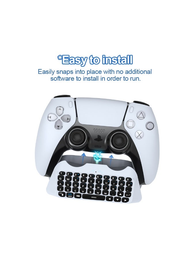 JYS Wireless Keyboard for PS5 Controller, Bluetooth 3.0 Mini Chatpad Message Game Keyboard Keypad Built-in Speaker with 3.5mm Audio Jack for Messaging and Gaming Live Chat - Image 3