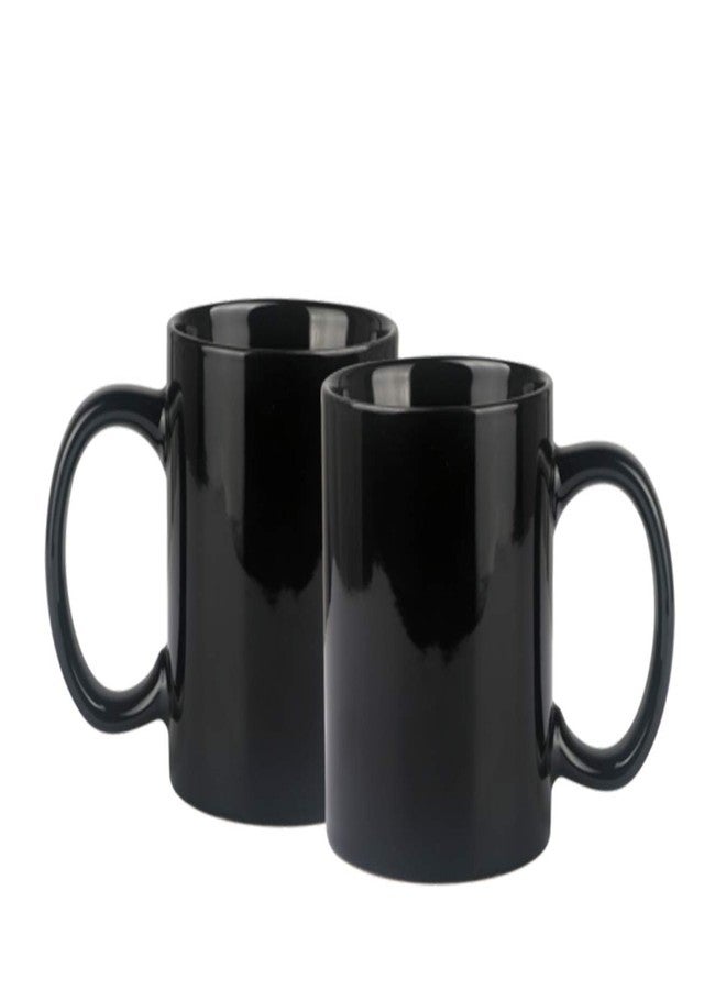 Wings Mart Ceramic Black Coffee Mug | Glossy 330 ml Plain Mug | Gift for Boyfriend, Girlfriend, Husband, Wife, Kids, Brother (Pack of 2) - Image 3