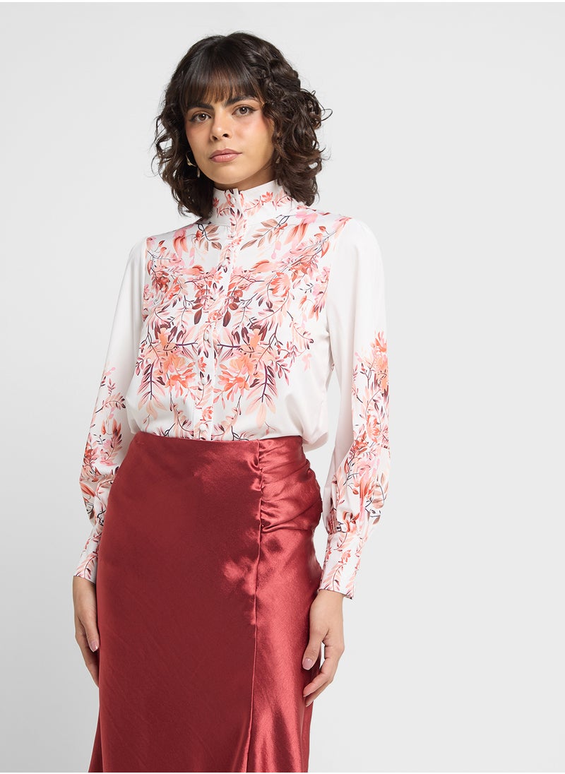 ELLA - Printed Button Down Shirt - Image 1