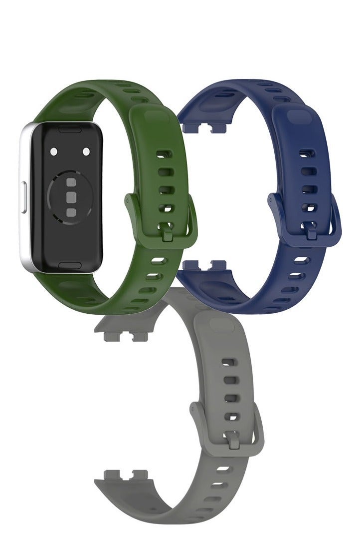 3Pc Huawei Band 10 Straps / Band 9 / Band 8 Replacement Straps Sports Silicone Replacement Watchbands - Image 2
