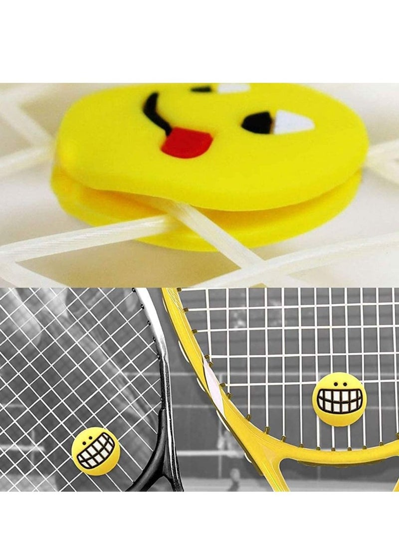 Excefore Tennis Vibration Dampeners, 8Pcs Racket Shock Absorbers, Smile Face Silicone Absorbers racket dampene, Durable & Long-Lasting, Great for Players, Random Style, Children's Day Gift - Image 2