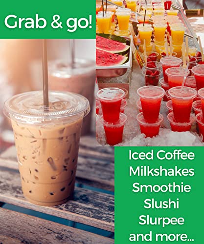 Aatriet 16 oz Clear Plastic Cups with Lids and Straws, Disposable Coffee Cups 25 Sets - Image 4