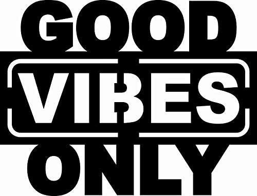 KREEPO Good Vibes Only MDF Laser Cutout Ready to Hang Home Wall Décor Sticker- (Black) - Image 1