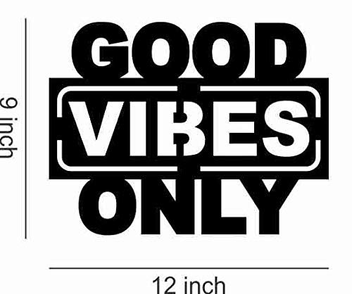 KREEPO Good Vibes Only MDF Laser Cutout Ready to Hang Home Wall Décor Sticker- (Black) - Image 3