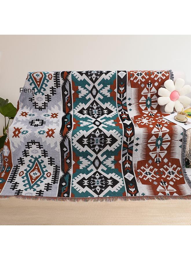 Bluejw Picnic Blanket Ethnic Style Camping Multi-functional Thread Blanket Customizable Sofa Blanket Sofa Towel Cover Blanket Camping Mat Picnic Mat - Image 1