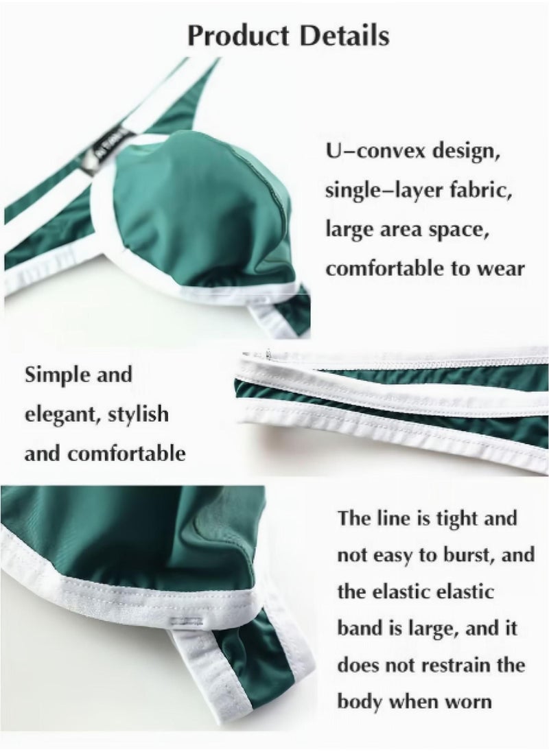 Generic - Thong Underwear for Men Low Waist Thong G-String White and Green Color - Image 1