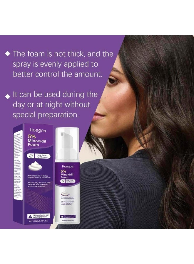 HOEGOA 5% Minoxidil Foam for Women Hair Growth Foam, Rosemary Hair Care Suitable for Hair Thinning Receding Hairline 100ml/3.38fl oz - Image 5