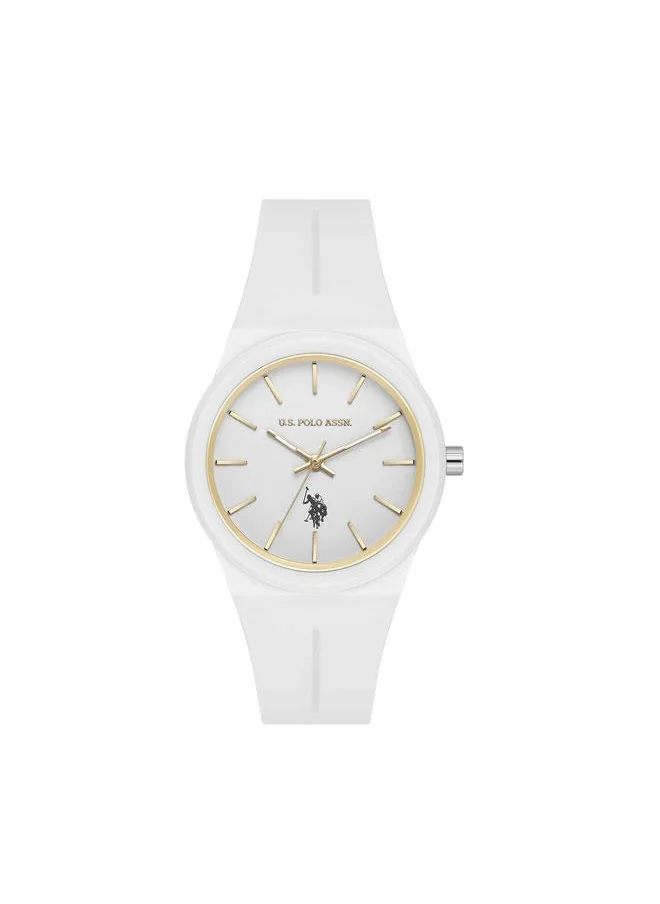 U.S. Polo Assn. Novelties 40mm Women's Watch with White Dial & Rubber Strap