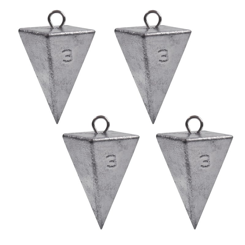 Shaddock Fishing Pyramid Sinker Fishing Weights Surf Fishing Sinkers Saltwater Fishing Weights Fishing Gear Tackle 1oz-8oz (4pcs 3oz) - Image 1