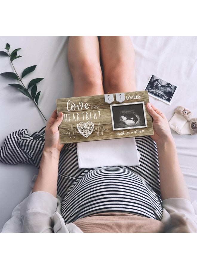 EURSET Baby Sonogram Picture Frame with Countdown Weeks - Standard 4"x3" Ultrasound Photo - Pregnancy Announcements Ideas - Gender Reveal Baby-Shower Gift - New Mom Expecting Parents to Be Keepsake Gifts - Image 2