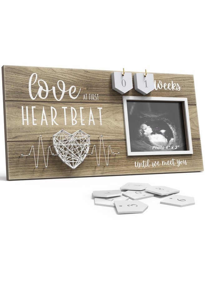 EURSET Baby Sonogram Picture Frame with Countdown Weeks - Standard 4"x3" Ultrasound Photo - Pregnancy Announcements Ideas - Gender Reveal Baby-Shower Gift - New Mom Expecting Parents to Be Keepsake Gifts - Image 1