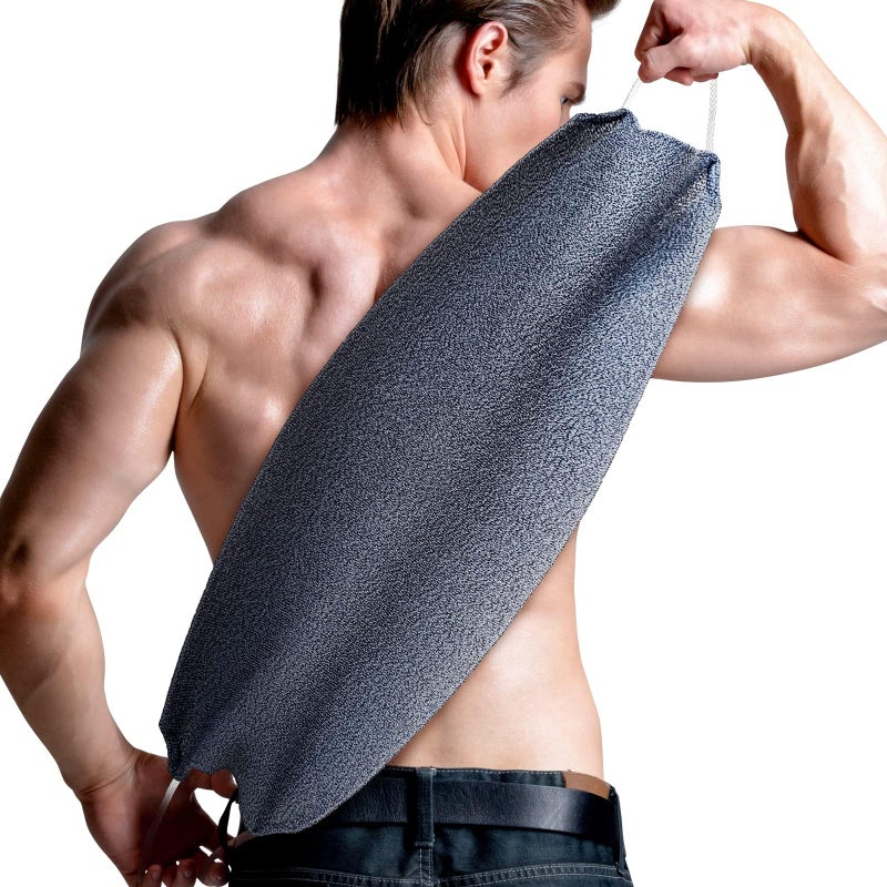 Bukela Exfoliating Back Scrubber for Shower for Men & Women, Bath Body Scrub Strap with Handles, Long Strecthy Towel Wash Exfoliator Deep Clean Dead Skin (Back Scrubber)