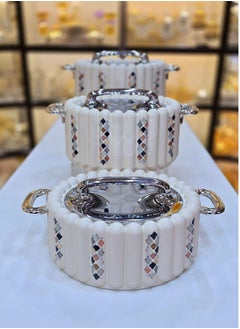 Damanhoor High Quality Insulated Casserole Food Warmer With Lid 1L+2.5L+4L 3pcs Set 