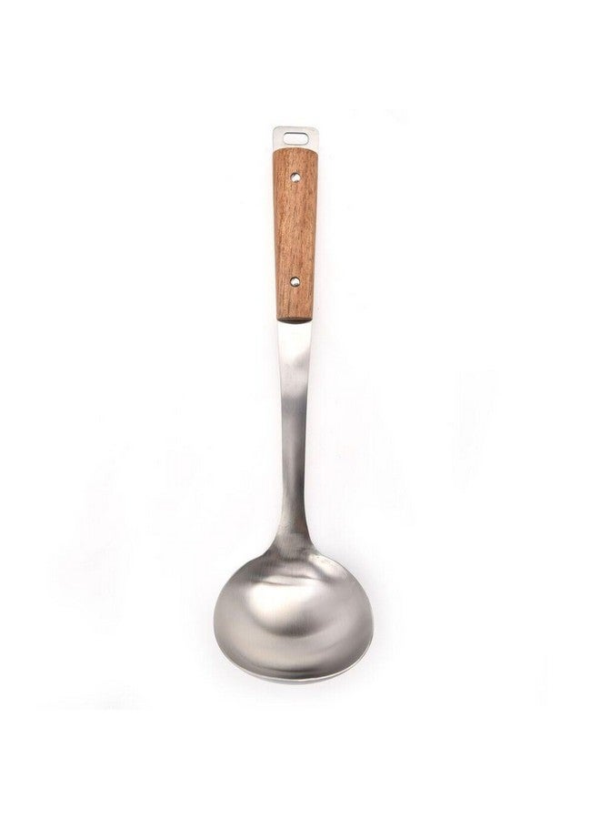 PARFAIT Stainless Steel Soup Ladle with Acacia Wood Handle Brown and Silver  8.5 x 9.5 x 35 cm N-C212KA0125  - Image 3