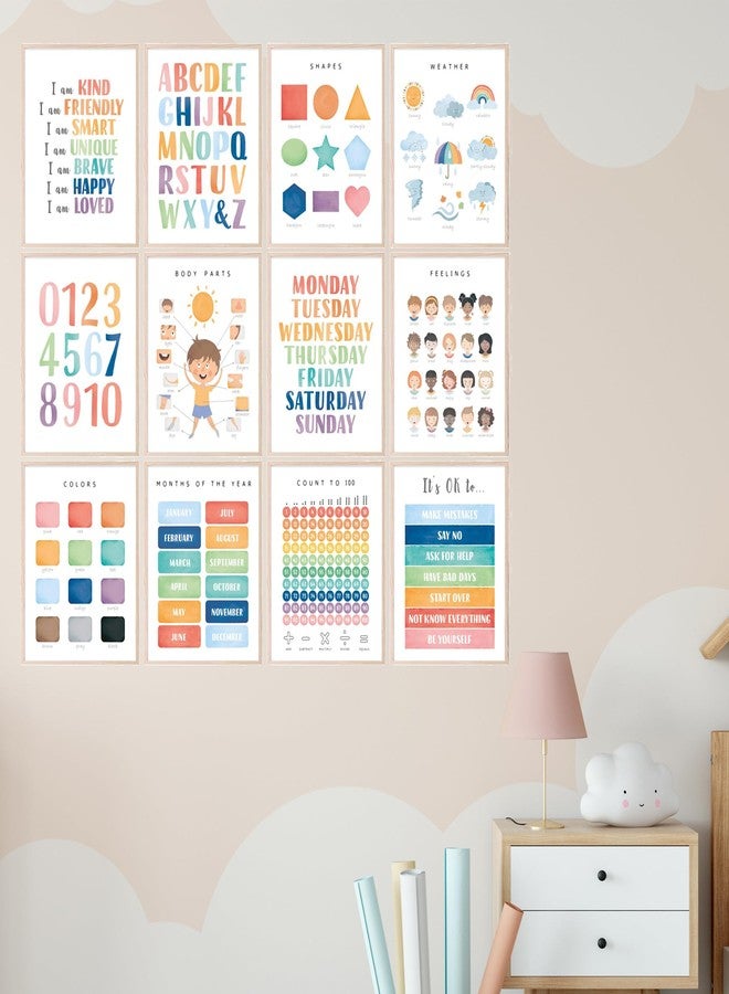BigWig Prints Educational Posters for Toddlers - Learning Posters for Toddlers 1-3, Montessori Room Essentials, Montessori Wall Decor, Learning Signs for Wall, Preschool - Unframed Set of 12 (8x10) - Image 3