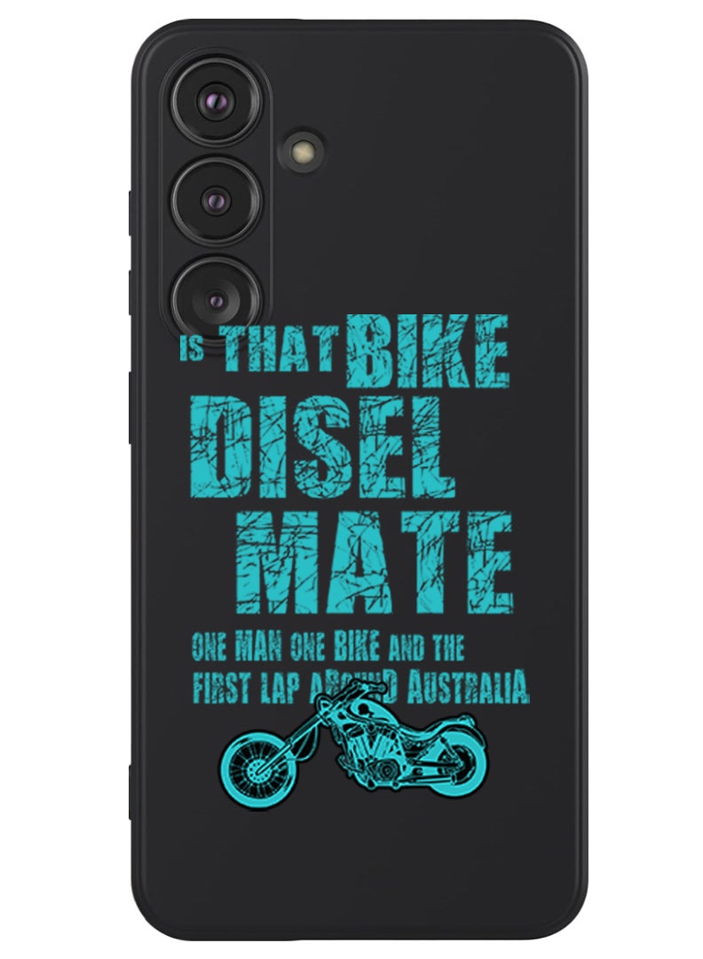 Theodor Protective Slim Fit Case Liquid Silicone Cover with Full Body Protection Anti-Scratch Shockproof Case For Samsung Galaxy S24 (Black) - Bike diesel mate - Image 1
