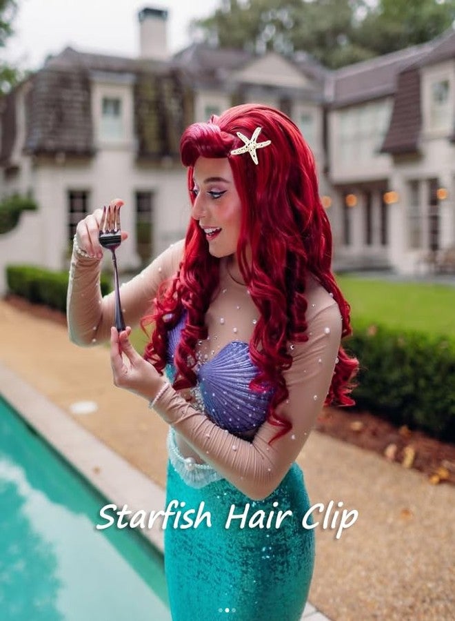 AIBFRID Pearl Starfish Hair Clip for Women Gold Sea Star Mermaid Hair Clips Pearl Starfish Hair Pins for Halloween Wedding Beach Accessories - Image 4