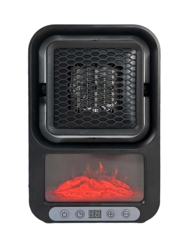 Portable Electric Heater With Italian technology , 180° Rotating Heater, Electric Heater with Remote Control, Decorative Heater for Home Office with Interior Light and Leather Handle, Hot Air Diffuser with Timer - Remote control comfort