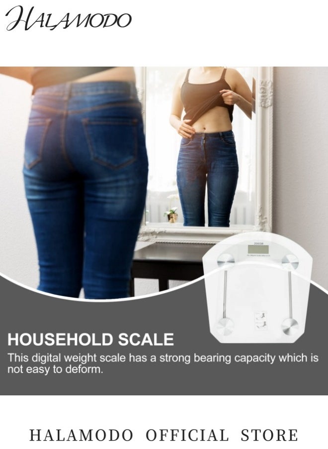 Generic - High-Strength Transparent Tempered Glass Digital Weight Scale Precise Sensor LCD HD Display Non-Slip Base Stylish Simple Design Suitable for Home Use - Image 1