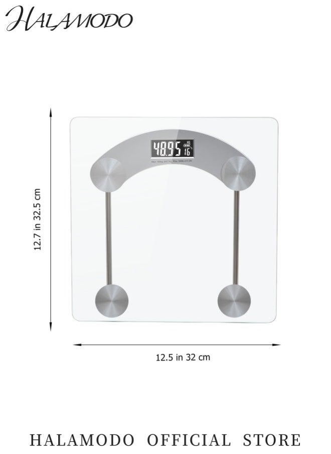 Generic - High-Strength Transparent Tempered Glass Digital Weight Scale Precise Sensor LCD HD Display Non-Slip Base Stylish Simple Design Suitable for Home Use - Image 1