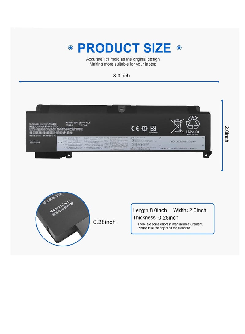 7.6V 32wh 00HW024 01AV406 Laptop Battery Compatible for Lenovo ThinkPad T460S Series 00HW025 01AV407 01AV408 L16M3P73 SB10K97605  - Image 3