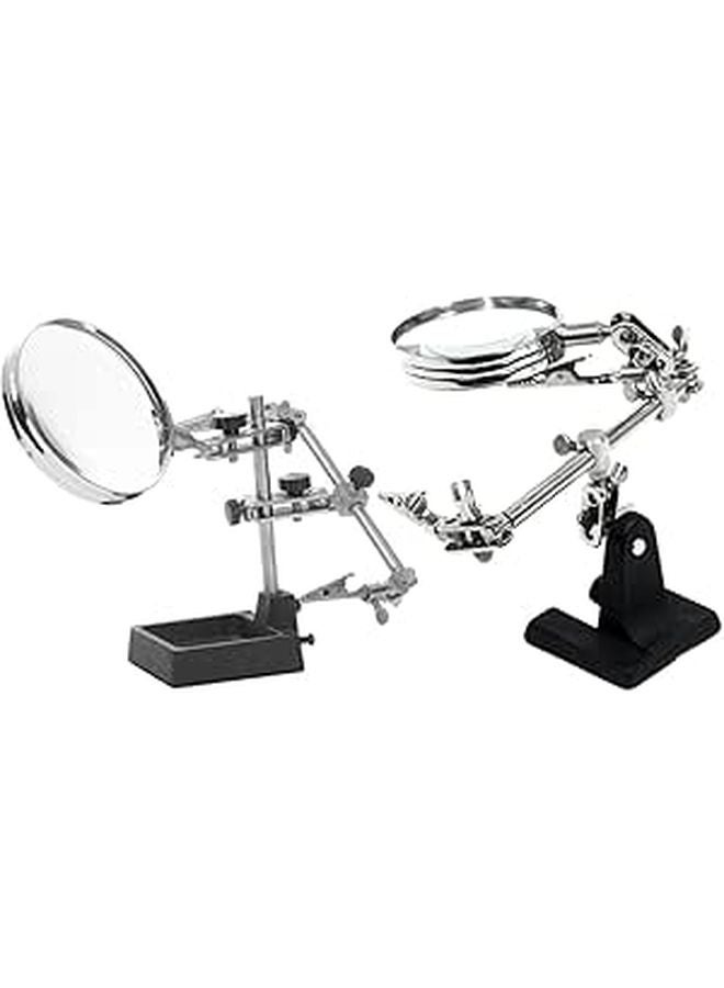 5X Magnifying Glass with Double Clip Bracket for Visual Aid and Craft Work - Image 1