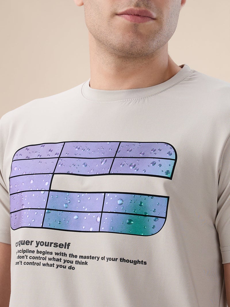 STATUS QUO Graphic Print Regular Fit Grey T-shirt - Image 4