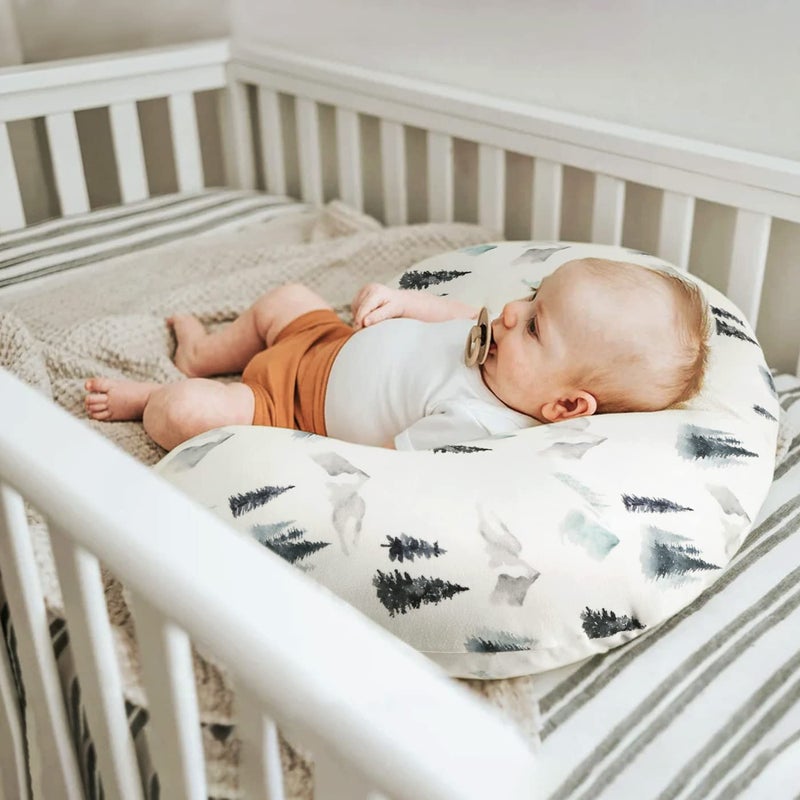 GRSSDER Nursing Pillow Cover Stretchy Minky Removable Nursing Covers for Breastfeeding Pillows, Ultra Soft Comfortable Slipcover for Boys, Wild Forest Pattern - Image 2