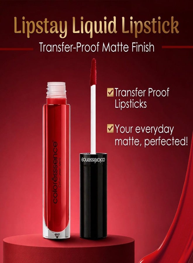 Coloressence Liquid Transfer Proof Lipstick, Amber Red, 4ml | Long Lasting | Matte Finish | Waterproof | Fadeproof | Highly Pigmented | Hydrating Formula | Smudgeproof - Image 2