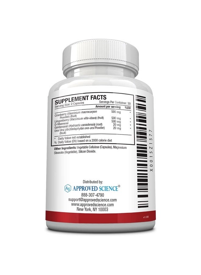 Approved Science Approve Science® Uritrac™ - UTI Support - Cranberry, D-Mannose, Lingonberry - Vegan Friendly - 1 Bottle Supply - Image 3