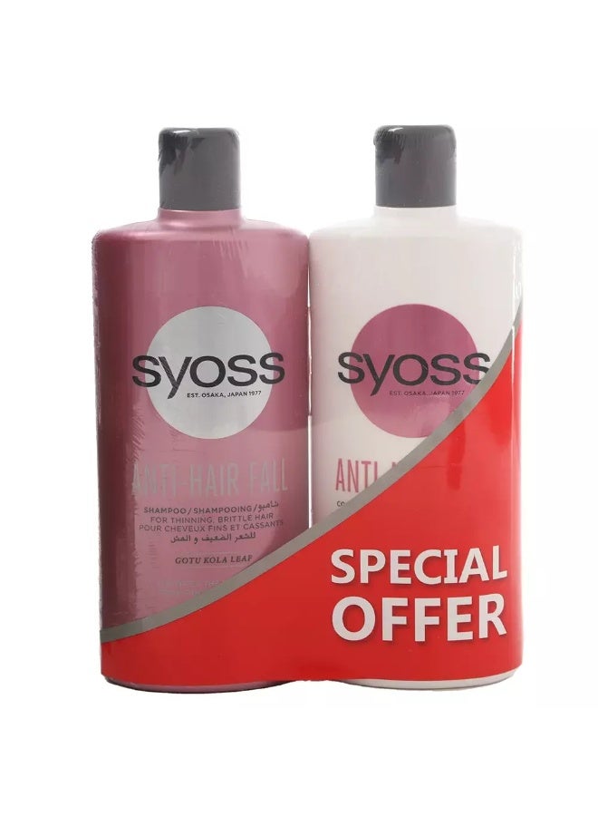 SYOSS Syoss Anti-Hair Fall Shampoo + Conditioner Combo Pack- 500ml+500ml  - Image 1