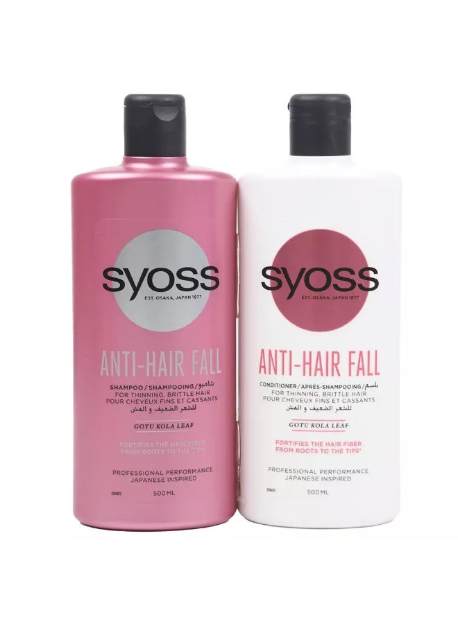 SYOSS Syoss Anti-Hair Fall Shampoo + Conditioner Combo Pack- 500ml+500ml  - Image 2